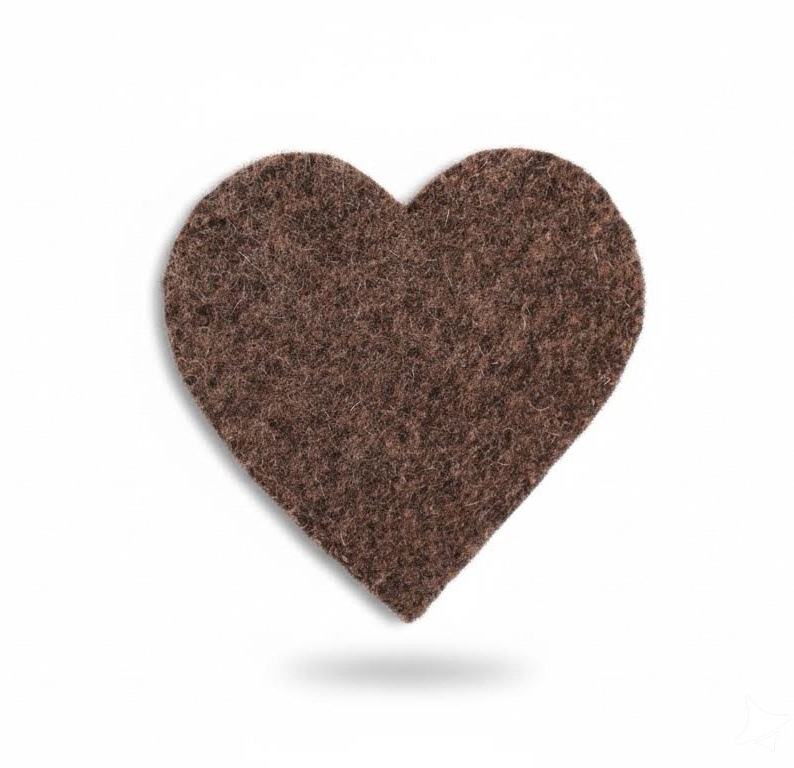 Podkładka Serce z 100% Spilśnionej Wełny – Ciemny Brąz