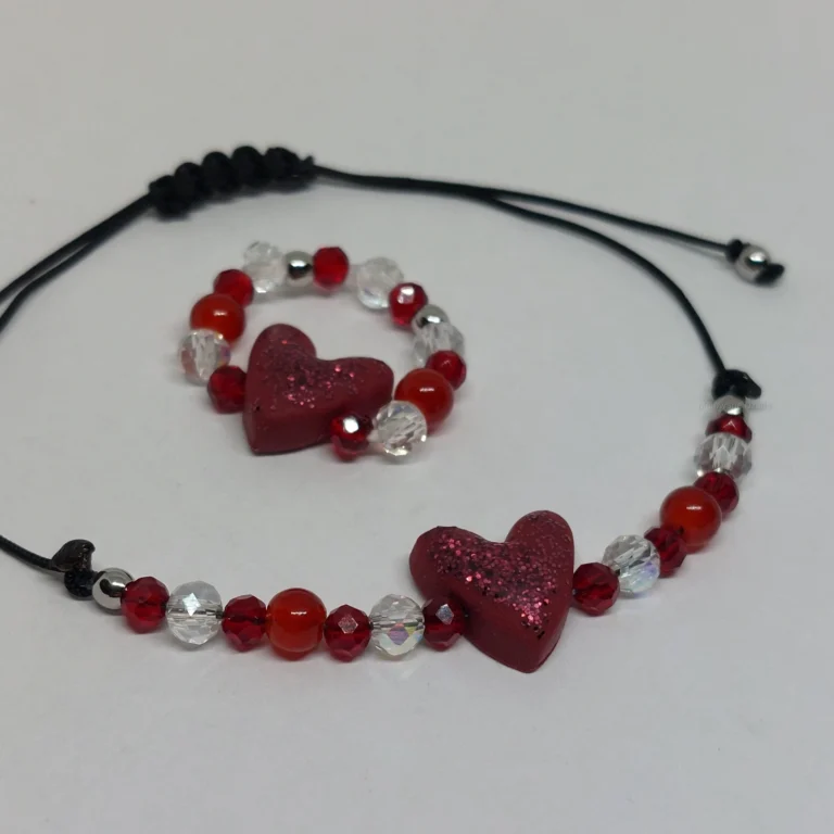 Bransoletka i pierścionek z sercem