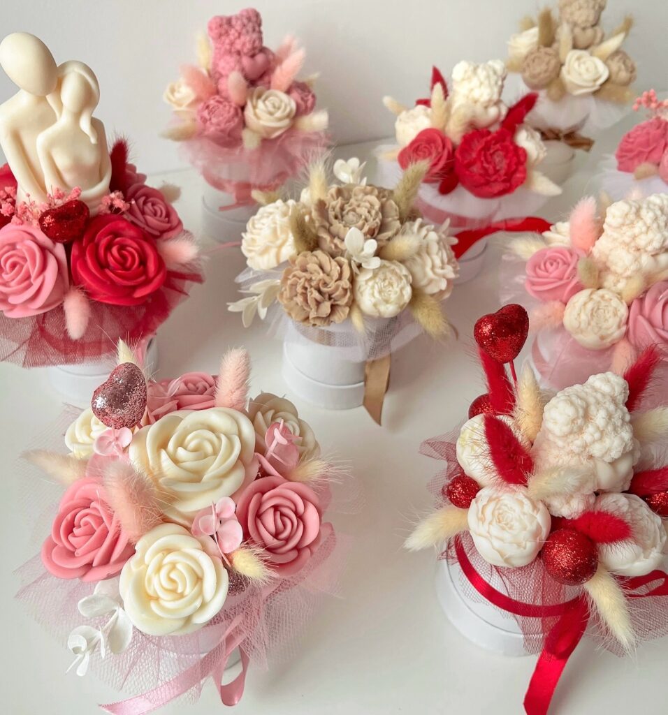 flower boxy z wosku sojowego