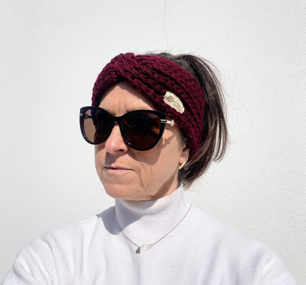 obrazek → Opaska Burgundowy splot