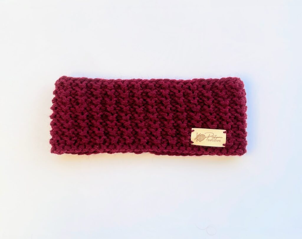 Opaska prosta Burgundowy splot