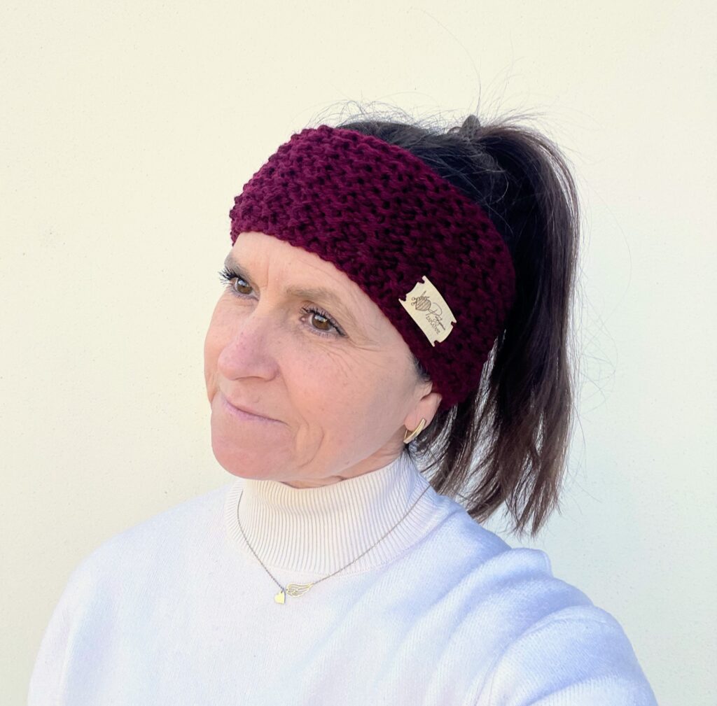 obrazek → Opaska prosta Burgundowy splot