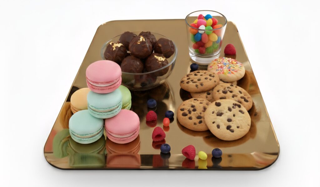 obrazek → ZŁOTA LUSTRZANA TACA 20X30CM