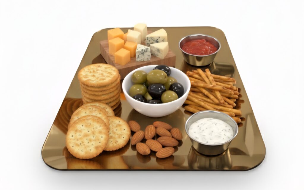 obrazek → ZŁOTA LUSTRZANA TACA 20X30CM