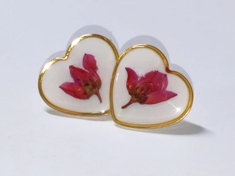 Kolczyki z żywicy naturalne kwiaty