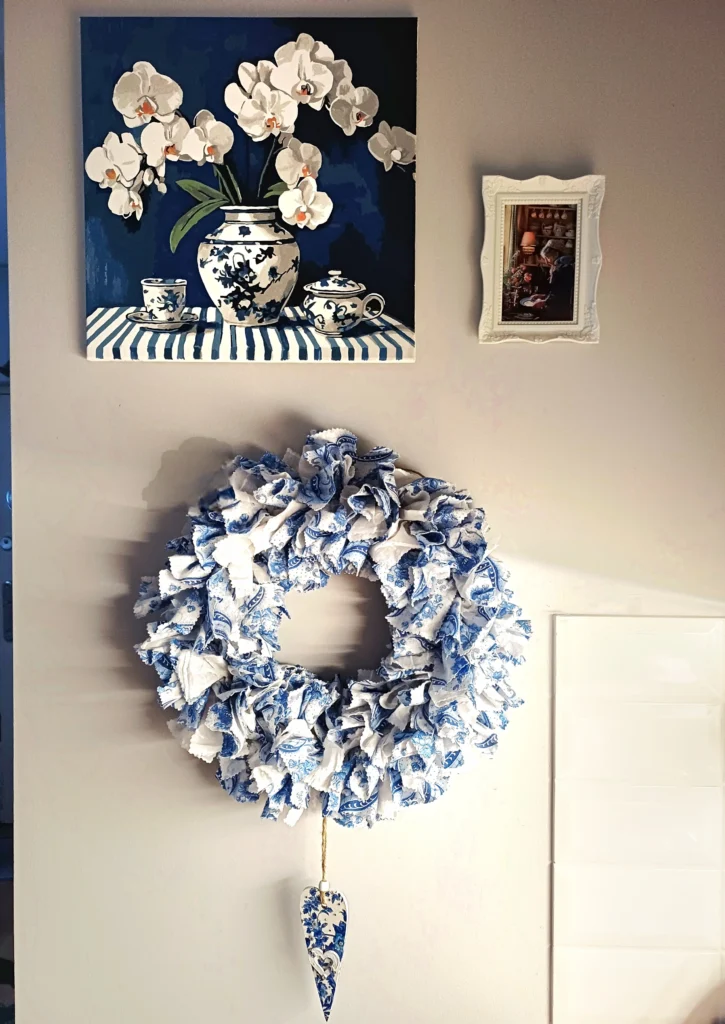 obrazek → Ręcznie robiony wianek dekoracyjny w odcieniach