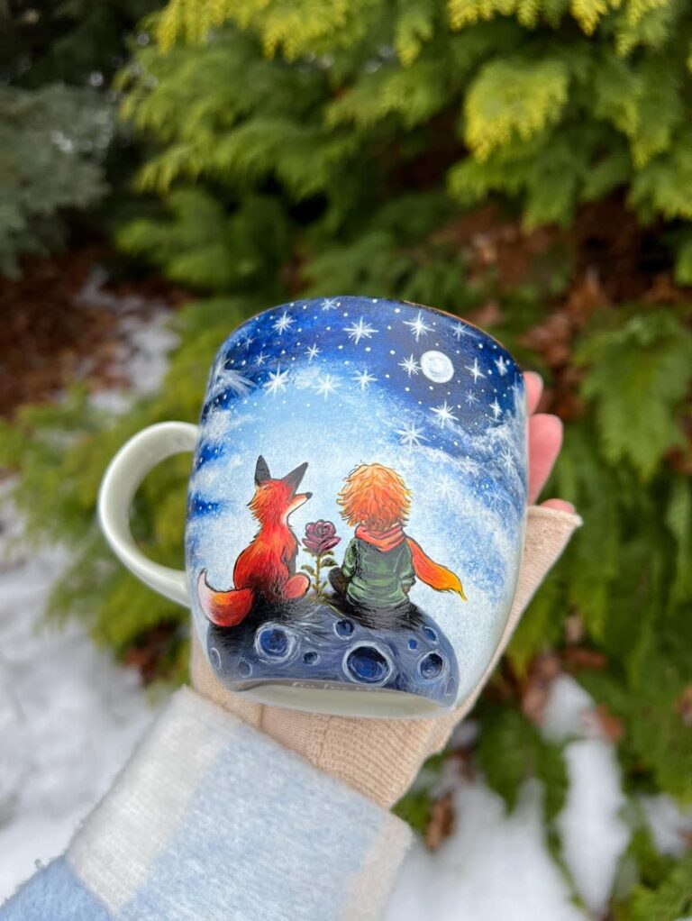 Ręcznie malowany kubek z Małym Księciem