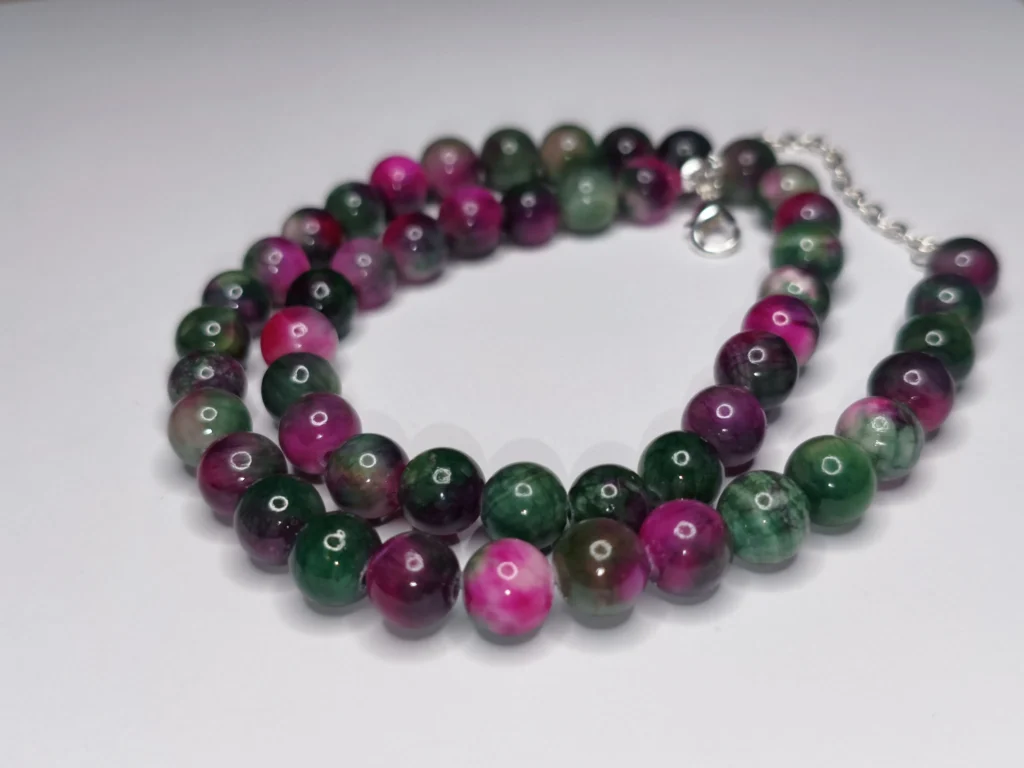 obrazek → Naszyjnik z kamienia różowe tygrysie oko