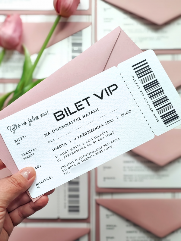 Zaproszenie na 18 urodziny bilet VIP