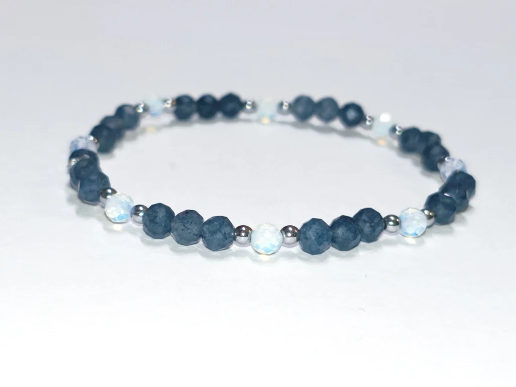 obrazek → Zestaw biżuterii z jadeitów niebieskich, opali