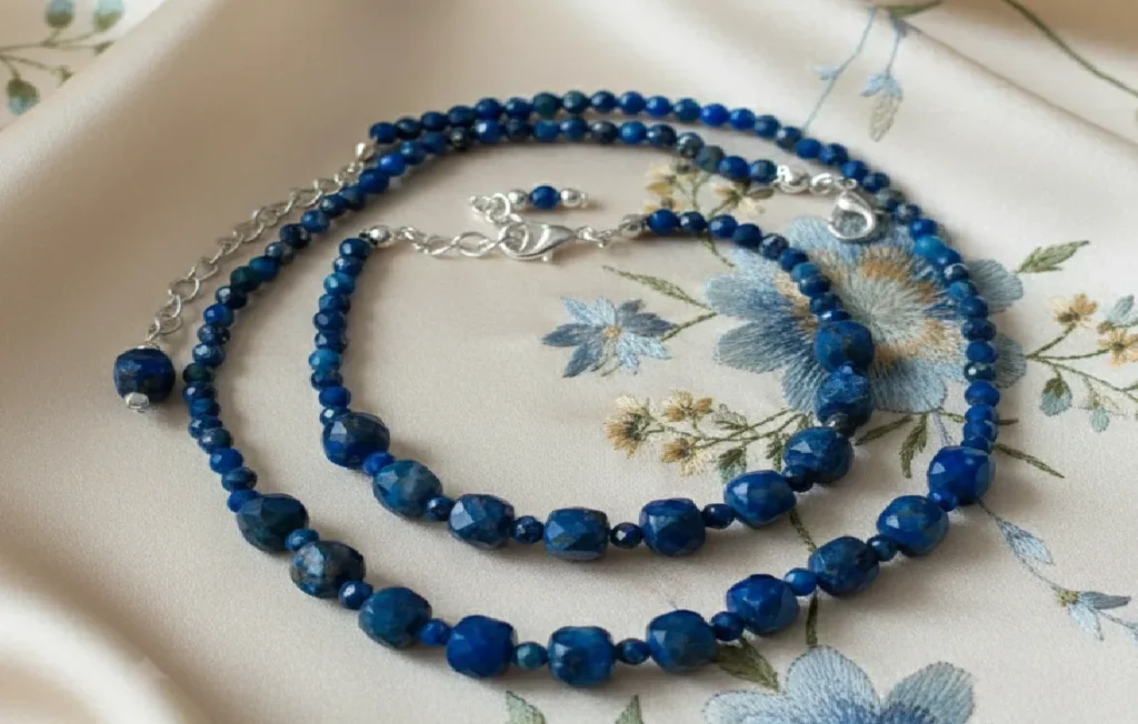 Zestaw biżuterii z lapis lazuli – wewnętrzna równowaga
