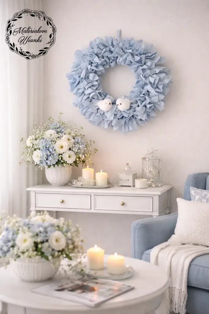 Wianek monochromatyczny błękitny