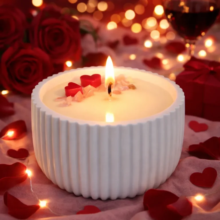 Świeca sojowa ” Światło Miłości” z olejkami eterycznymi i kwarcem różowym