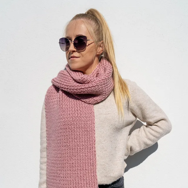 Szal Otulający szczęśliwy róż