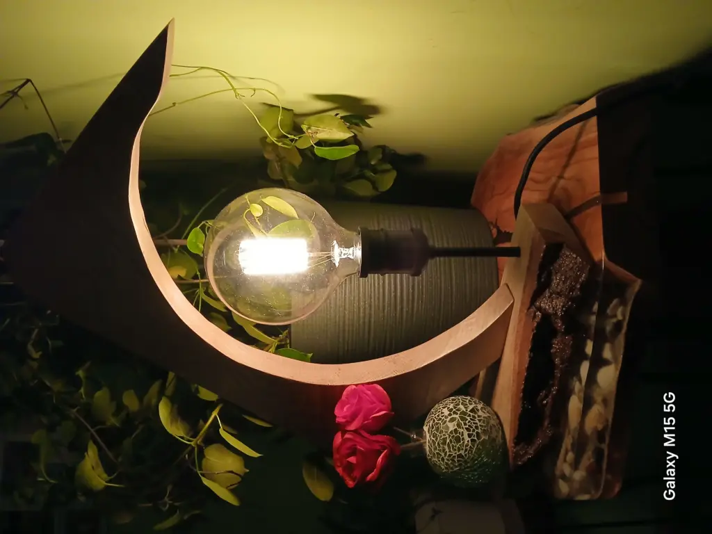 Lampa dekoracyjna z orzecha włoskiego – rzeźba światła i natury