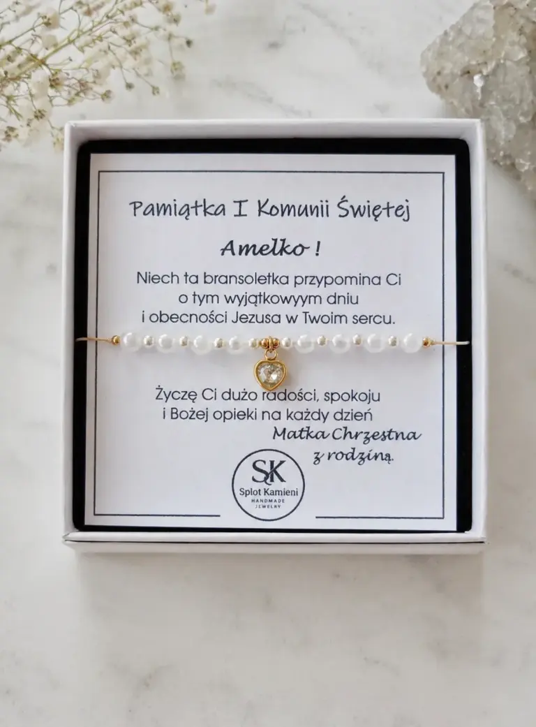 Personalizowana Pamiątka I Komunii Świętej – bransoletka